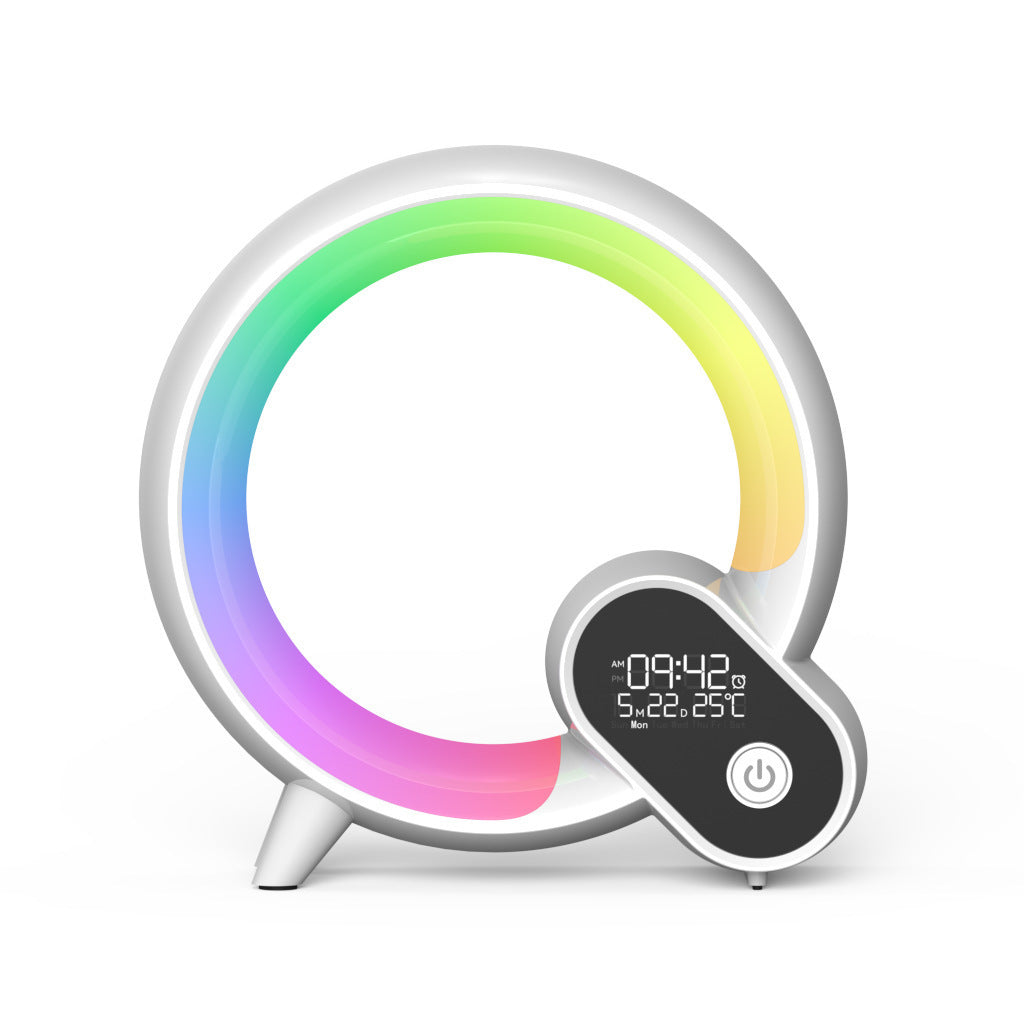 Creative Q Light Analog Sunrise Digital Display Alarm Clock Bluetooth Audio Intelligent Wake-up Q Colorful Atmosphere Light Irall
