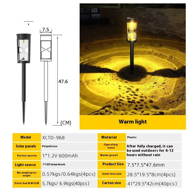 Solar Hourglass Lawn Lamp Outdoor Grass