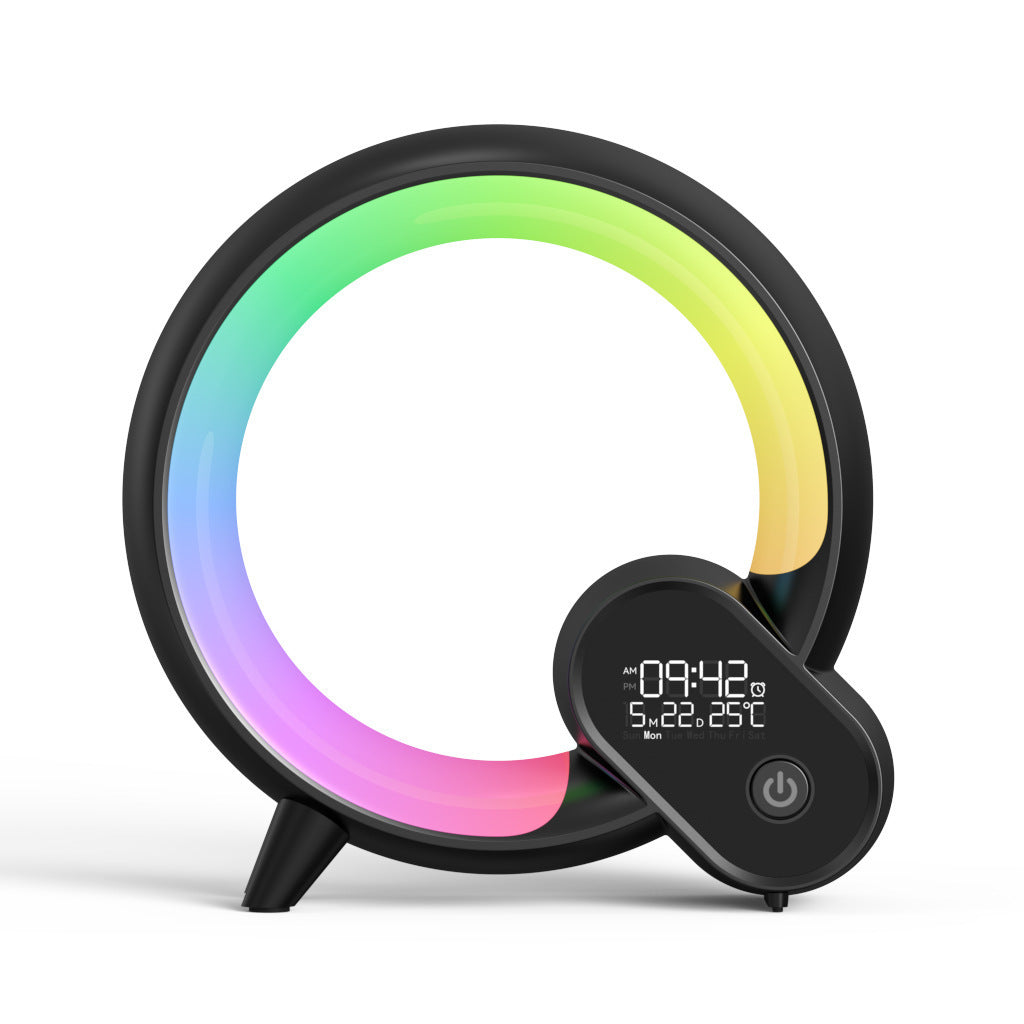 Creative Q Light Analog Sunrise Digital Display Alarm Clock Bluetooth Audio Intelligent Wake-up Q Colorful Atmosphere Light Irall