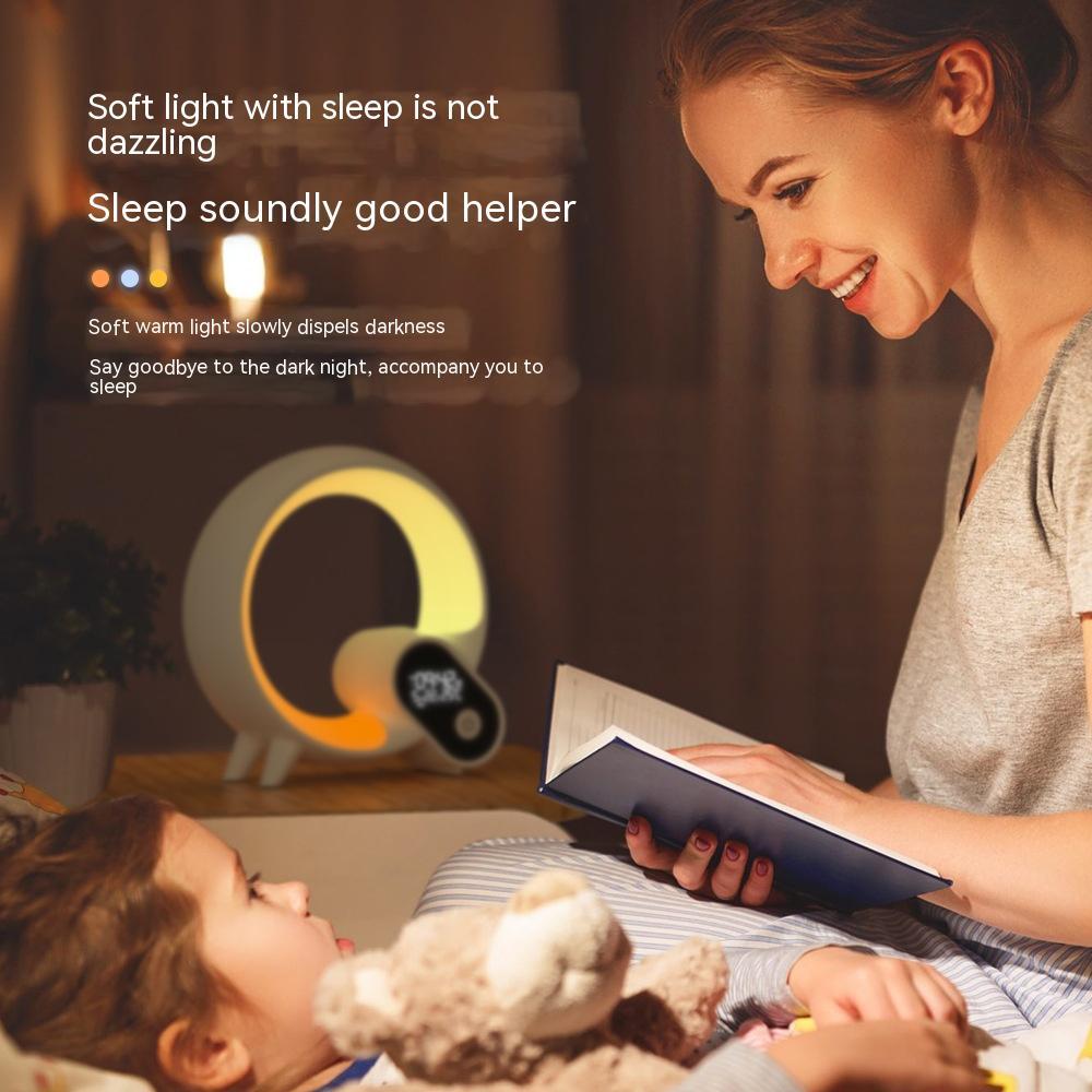 Creative Q Light Analog Sunrise Digital Display Alarm Clock Bluetooth Audio Intelligent Wake-up Q Colorful Atmosphere Light Irall