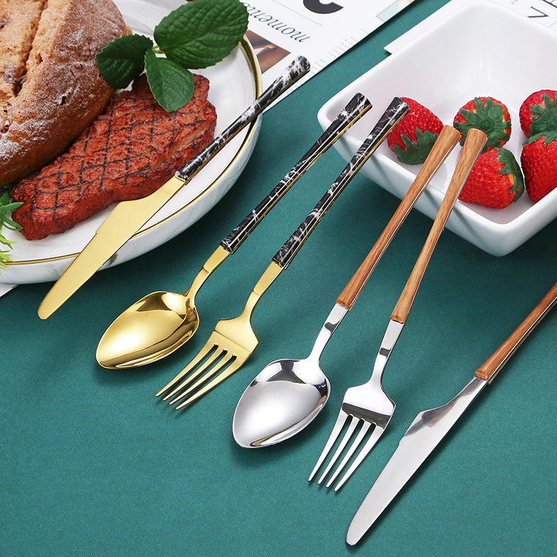 Stainless Steel Steak Knife, Fork And Spoon Dessert Spoon Suit MSY Dropshipping