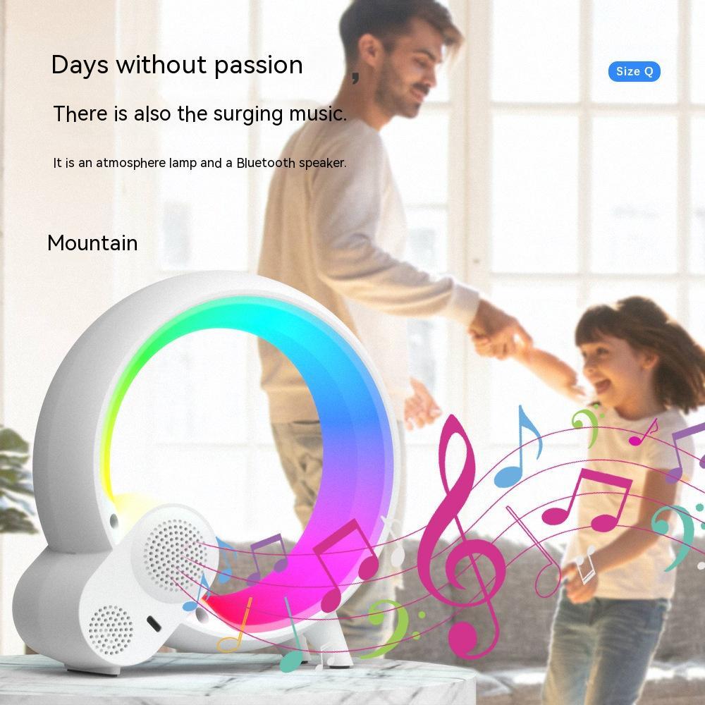 Creative Q Light Analog Sunrise Digital Display Alarm Clock Bluetooth Audio Intelligent Wake-up Q Colorful Atmosphere Light Irall