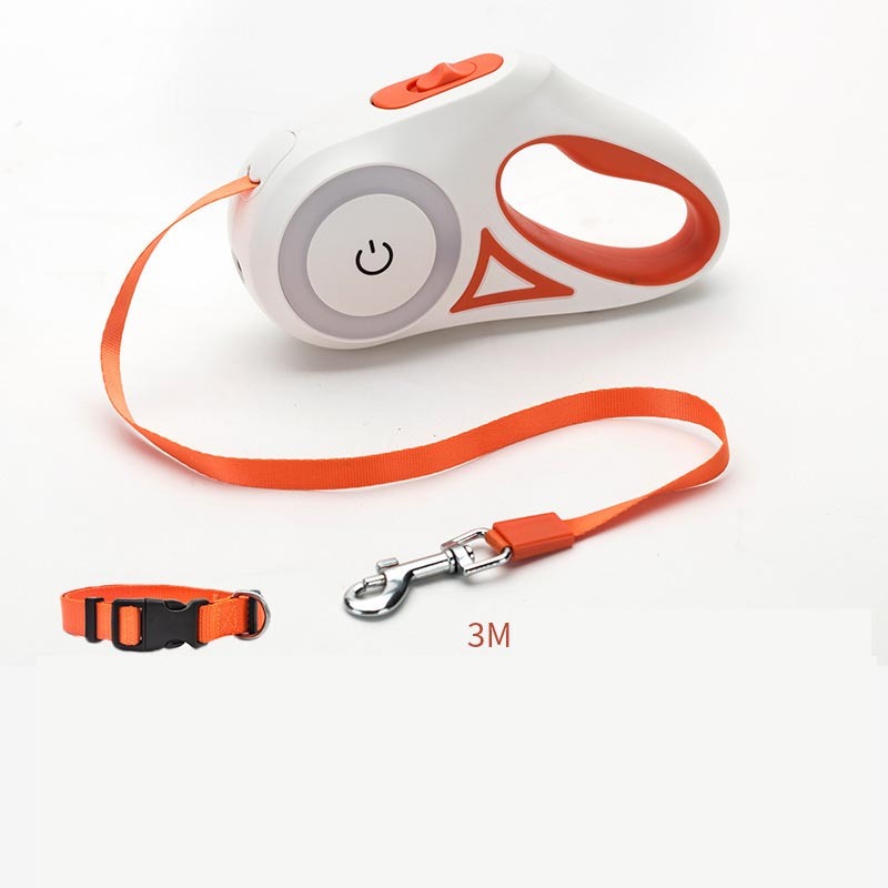 Dog Leash Retractable Leash And Dog Collar Spotlight Automatic Pet Dog Cat Traction Rope For Small Medium Dogs Pet Product MSY Dropshipping