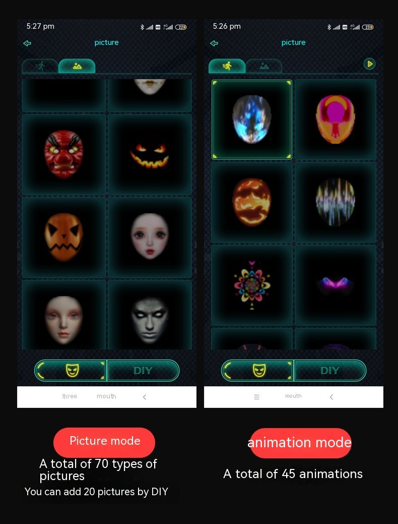 Halloween LED Gesichtsmaske