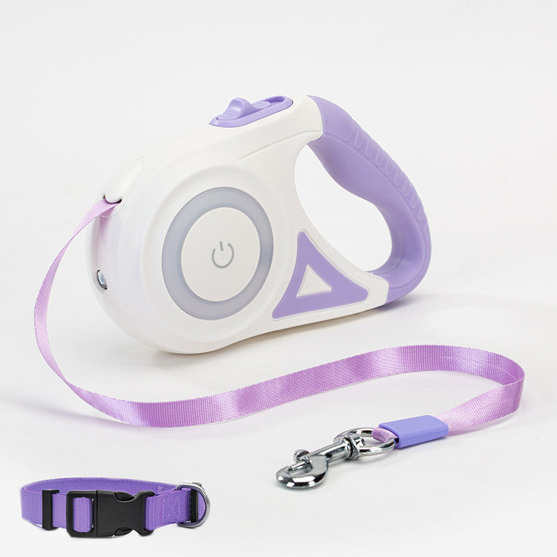 Dog Leash Retractable Leash And Dog Collar Spotlight Automatic Pet Dog Cat Traction Rope For Small Medium Dogs Pet Product MSY Dropshipping