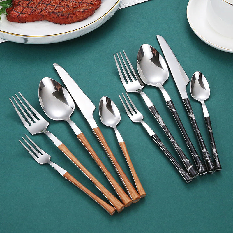 Stainless Steel Steak Knife, Fork And Spoon Dessert Spoon Suit