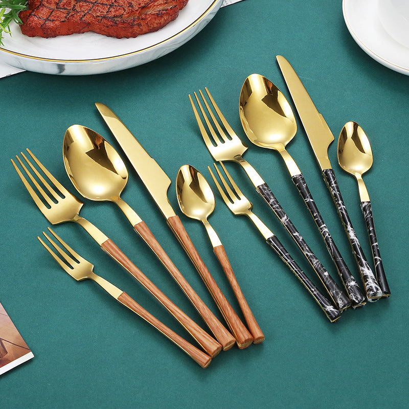 Stainless Steel Steak Knife, Fork And Spoon Dessert Spoon Suit MSY Dropshipping