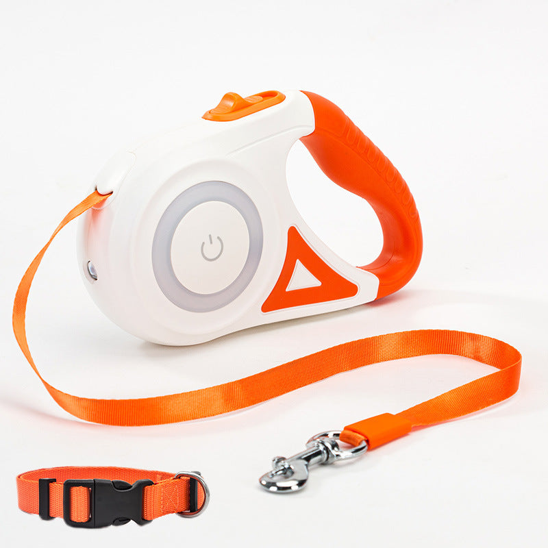 Dog Leash Retractable Leash And Dog Collar Spotlight Automatic Pet Dog Cat Traction Rope For Small Medium Dogs Pet Product MSY Dropshipping