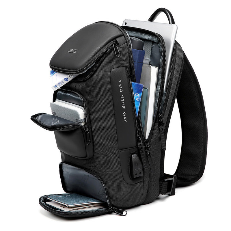 wasserdichte Umhängetasche für Männer mit USB Anschluß Reisezubehör, Mode, Fashion, Outdoor, Garten, Sport