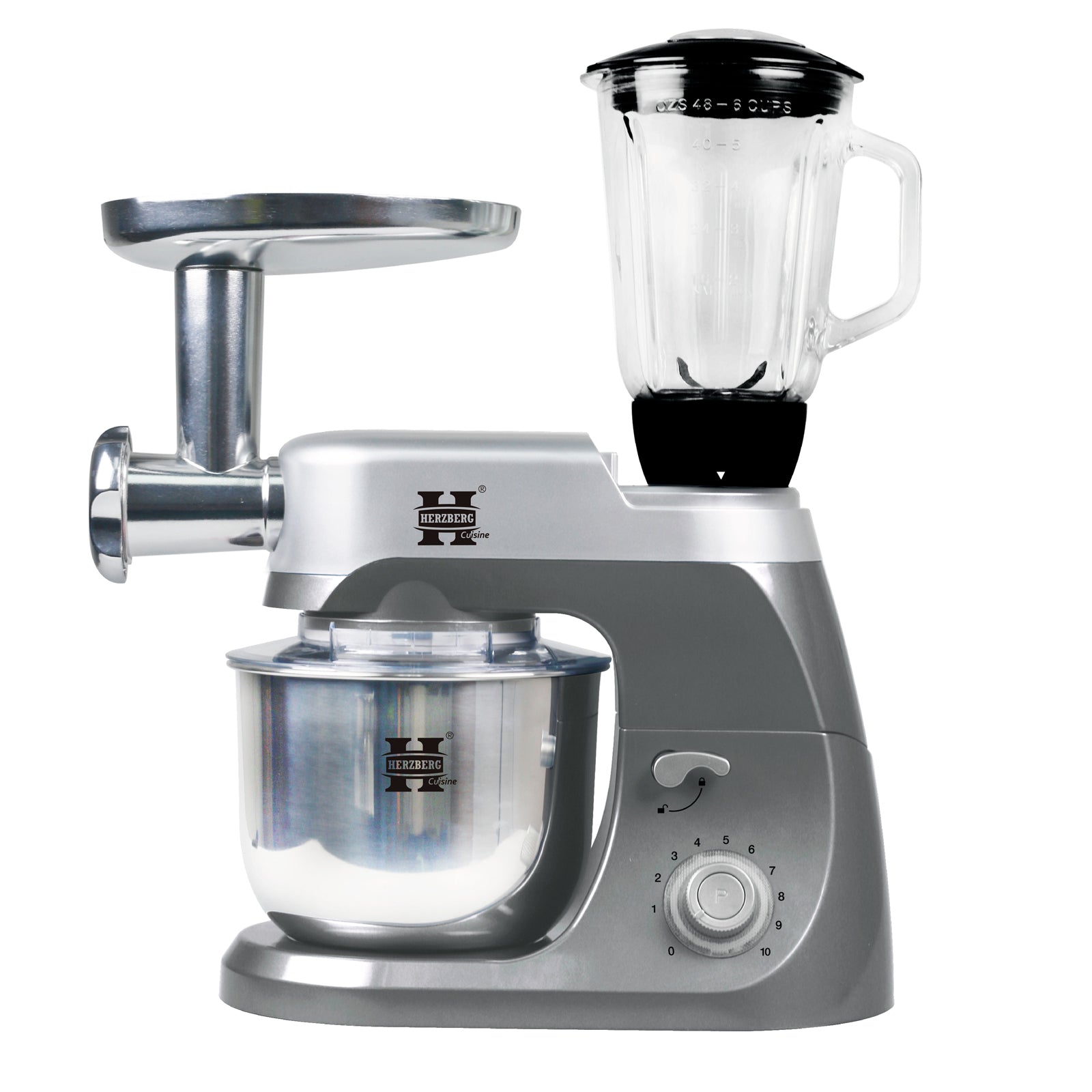 Herzberg HG-5029: 3-in-1 800W Standmixer Grau