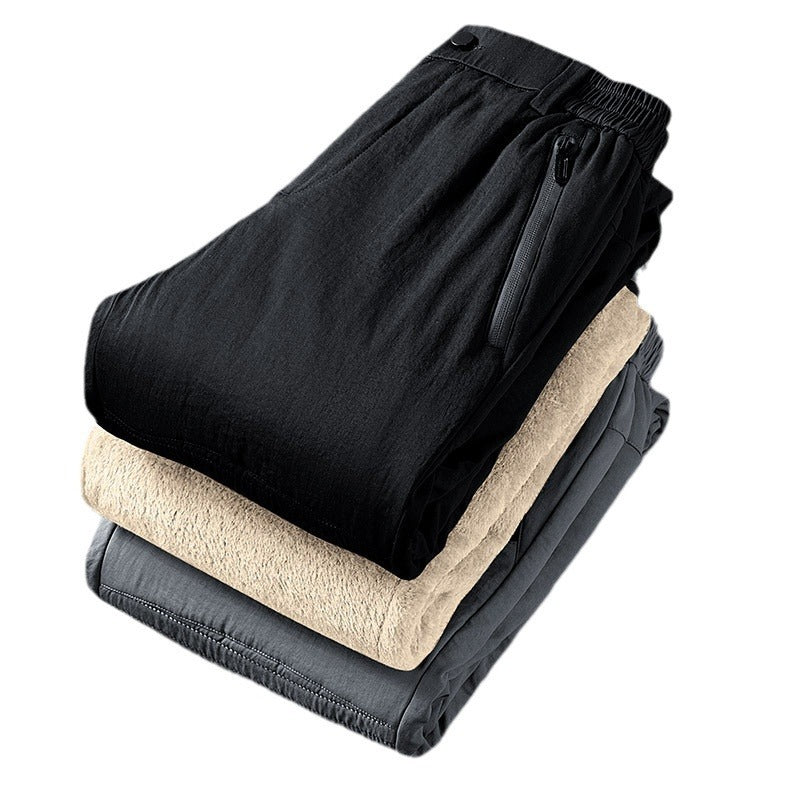 Lambswool Cotton Pants Men's Winter Thicken Thermal Cold-resistant Casual