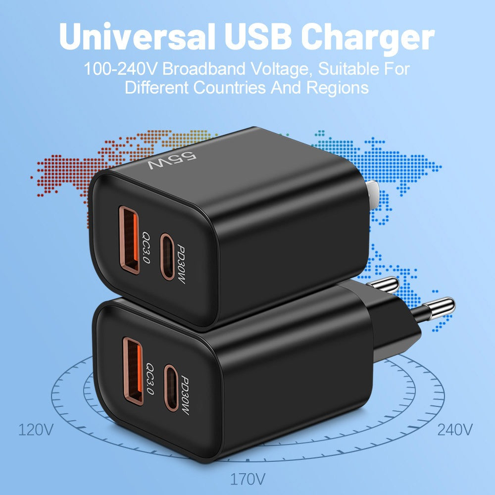 55W Schnelllade Adapter USB+PD für das Smartphone