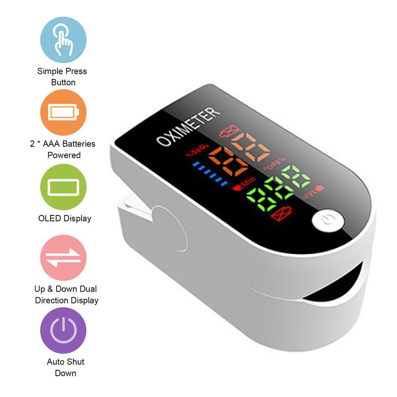 Professional 4-color OLED Display Digital Pulse Oximeter Saturation Monitors