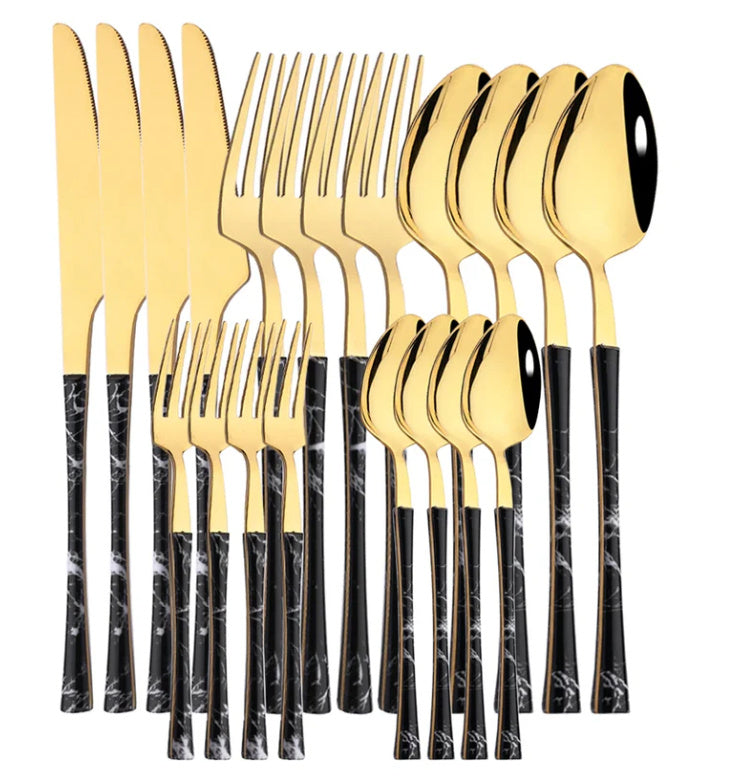 Stainless Steel Steak Knife, Fork And Spoon Dessert Spoon Suit MSY Dropshipping