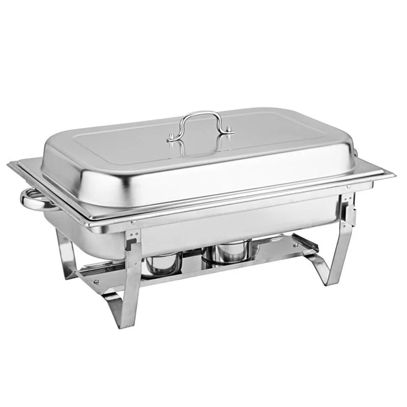 3 x 3L Chefing Dish Set, Edelstahl, Silber, Catering-Wärmer-Set für Buffet-Catering