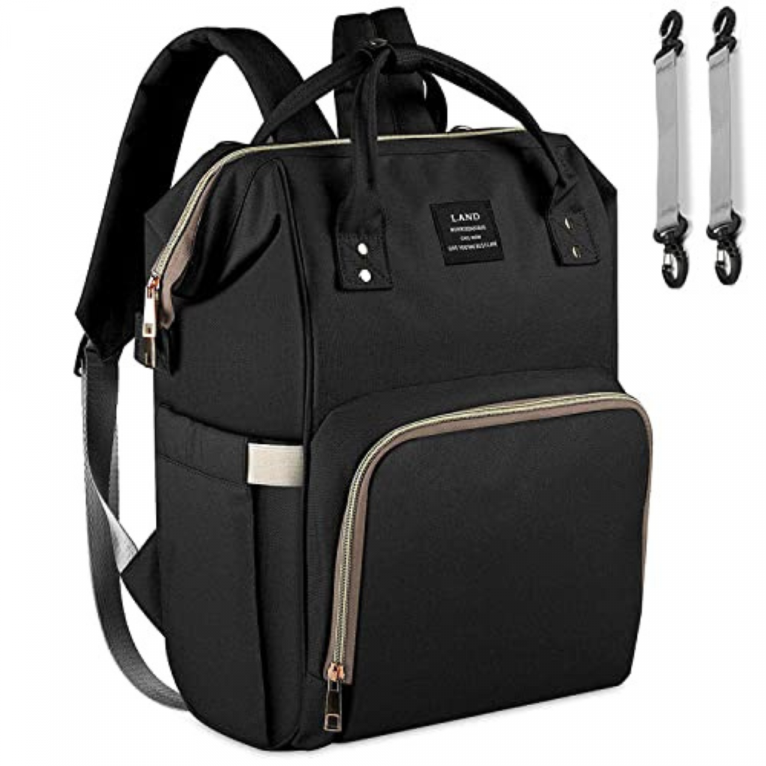 Herzberg HG-03190: Multifunctional Diaper Bag - Black