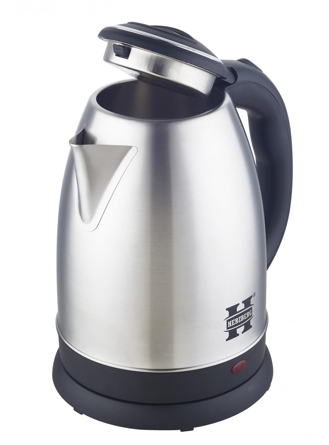 Herzberg HG-5011SIL: 1.8L 1500W Stainless Steel Kettle - Grey