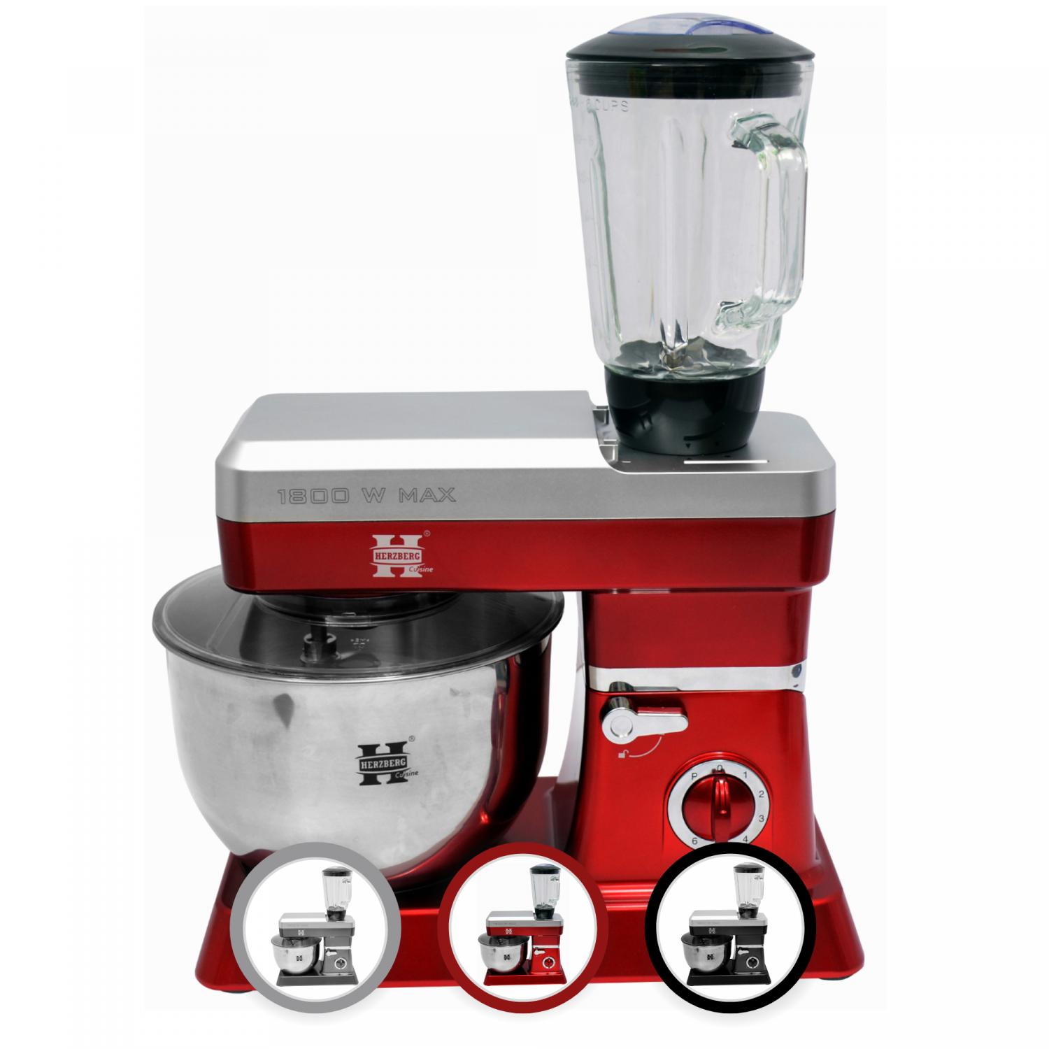 HHerzberg HG-5065: 6.5L Standmixer & 1.7L Blender 1200W