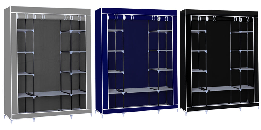 Herzberg HG-8009: Kleiderschrank - Groß Schwarz