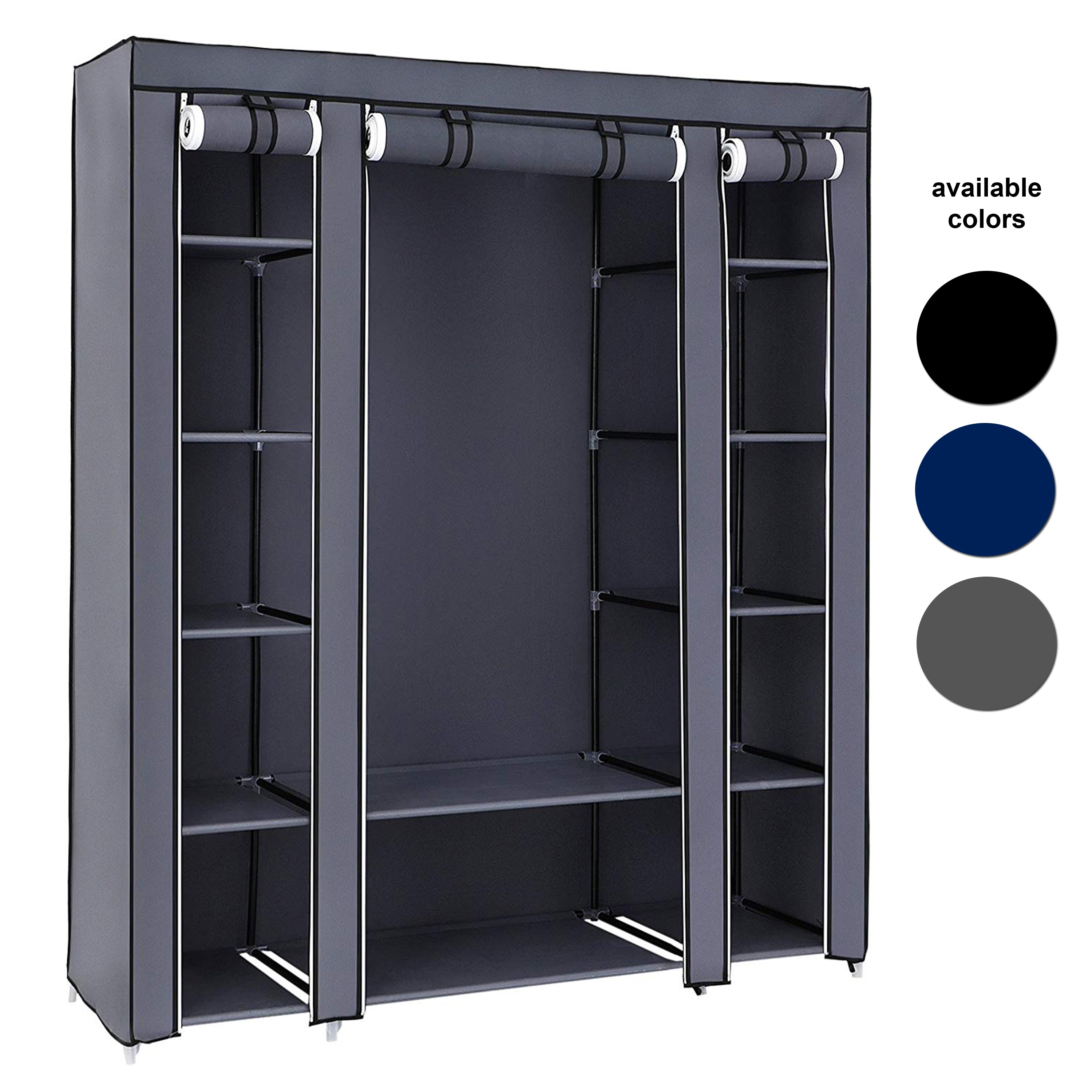 Herzberg HG-8009: Kleiderschrank - Groß Schwarz