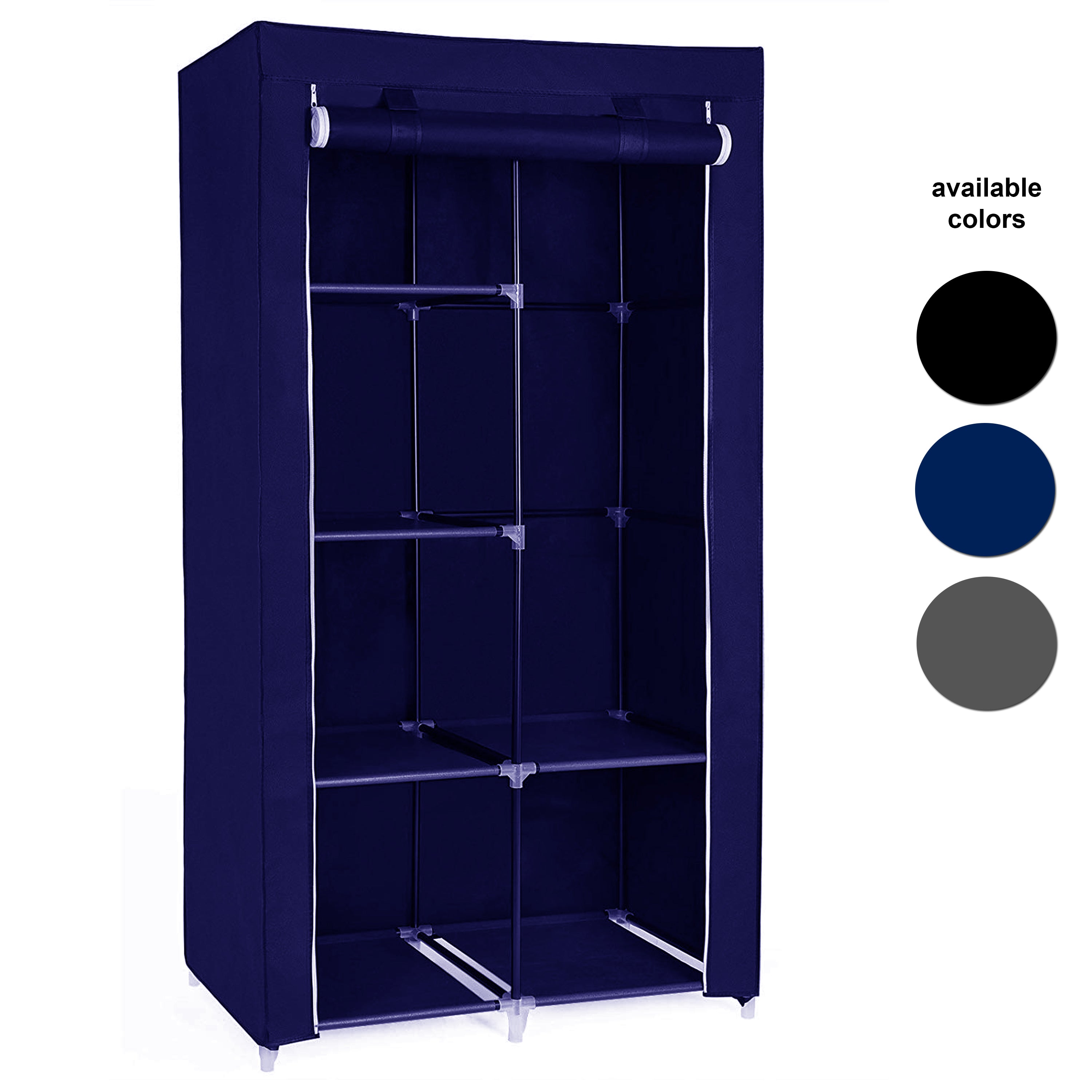 Herzberg HG-8010: Kleiderschrank - Klein Blau