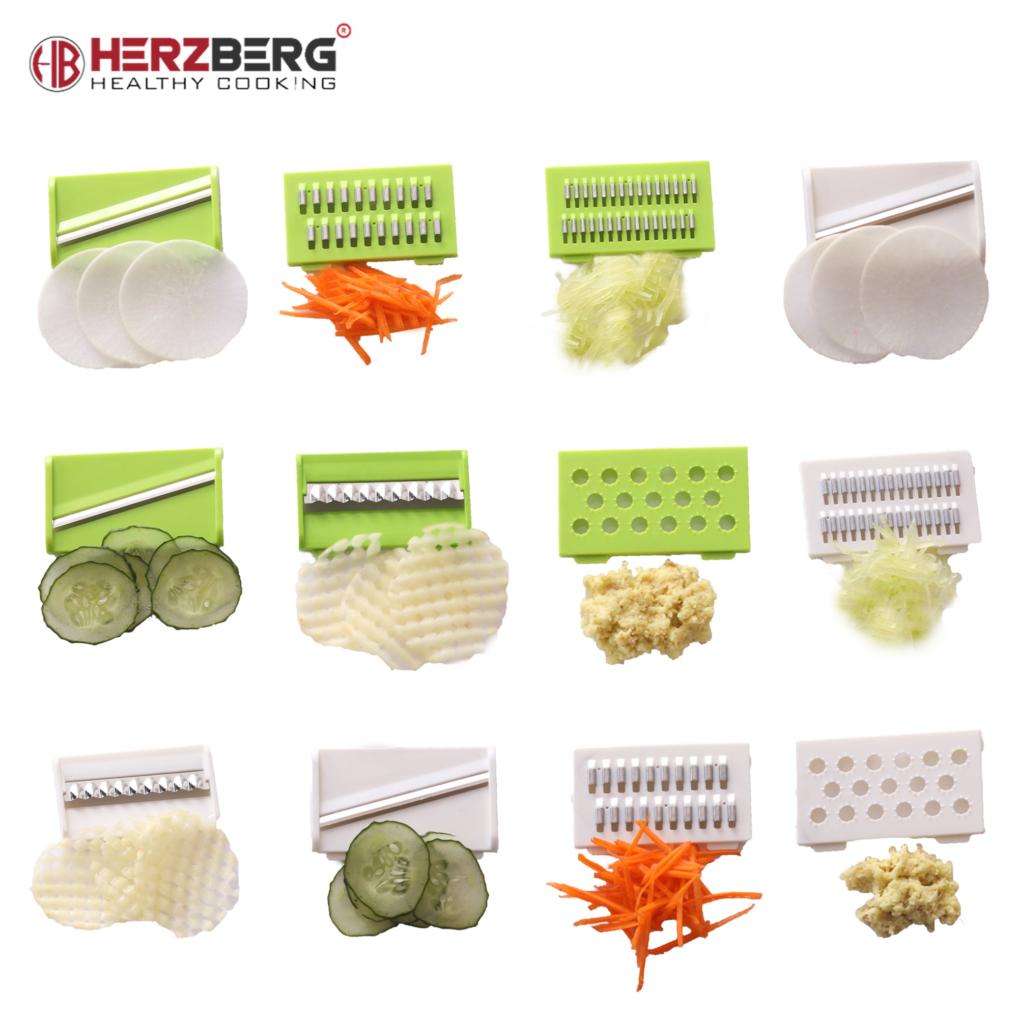 Herzberg HG-8032 Vegetable Slicer Set with Bowl