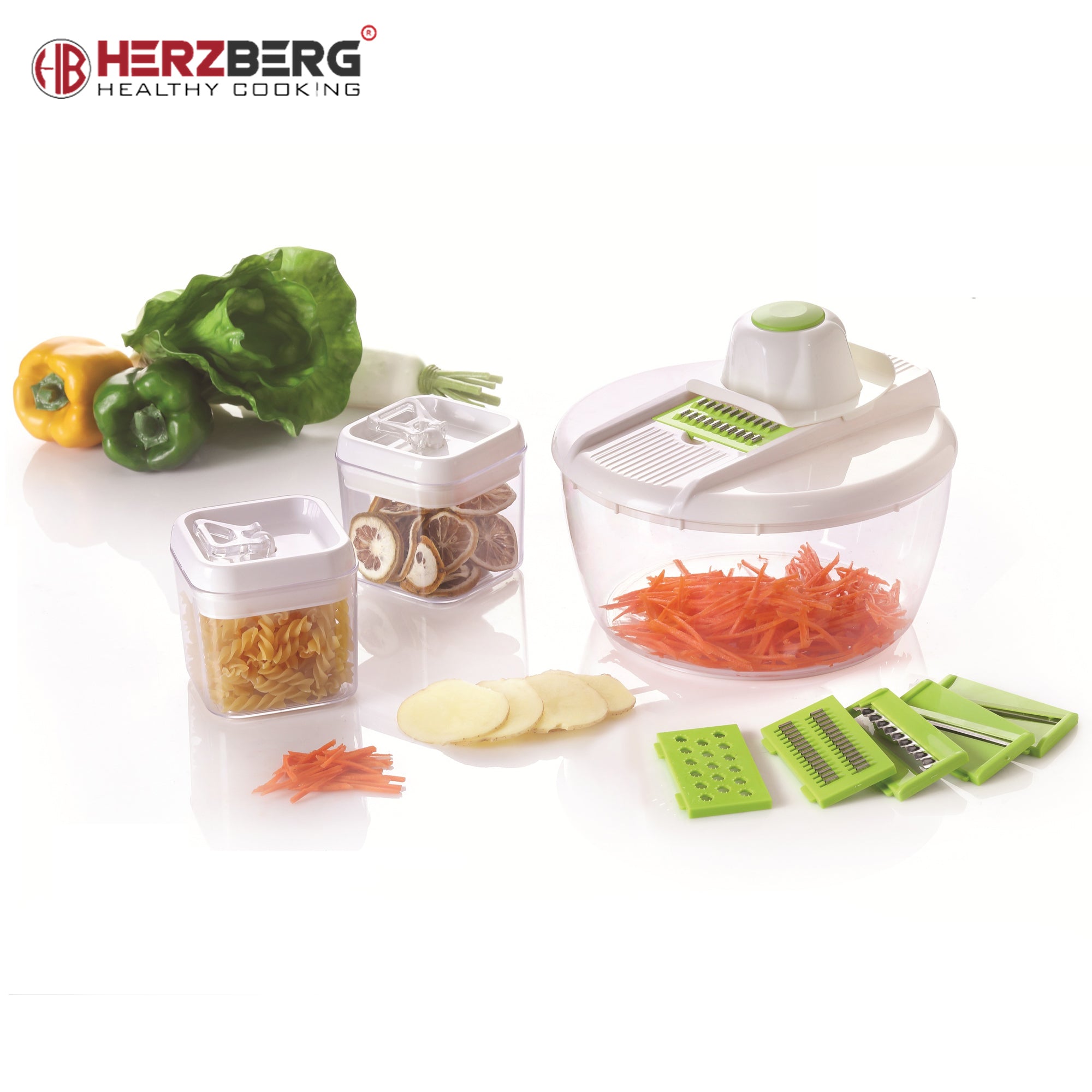 Herzberg HG-8032 Vegetable Slicer Set with Bowl