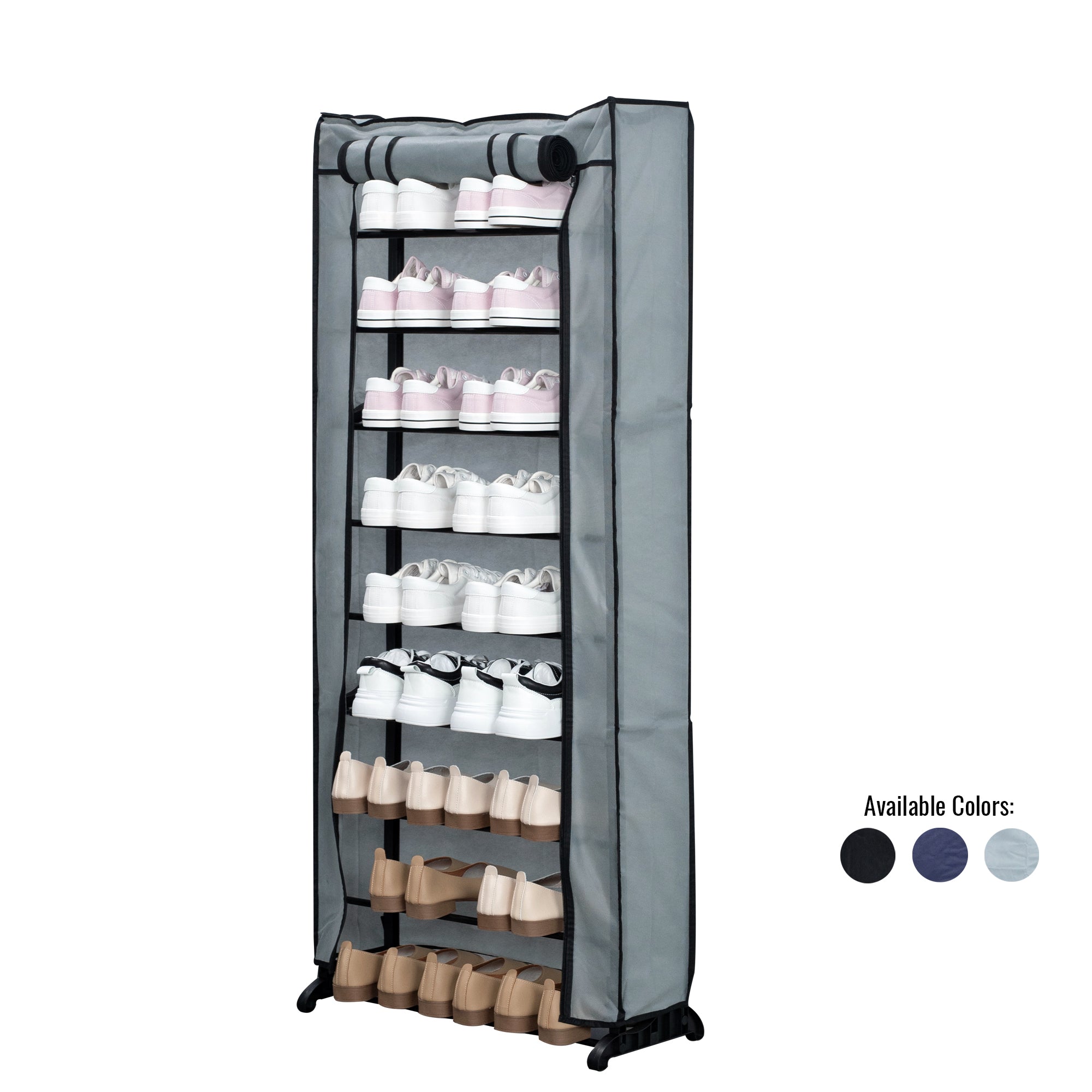 Herzberg HG-8076 9-Tier Blue Shoe Organizer