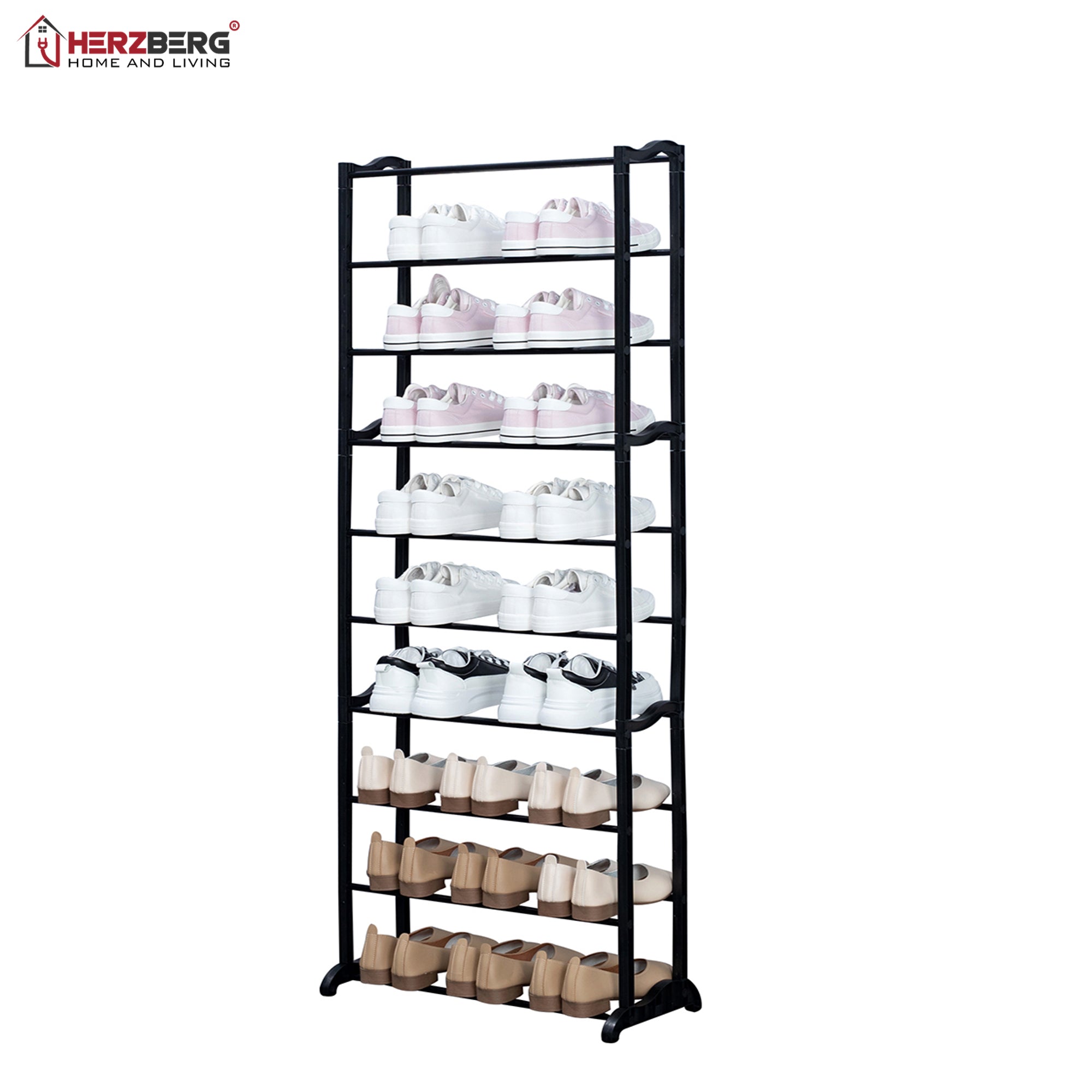 Herzberg HG-8076 9-Tier Blue Shoe Organizer