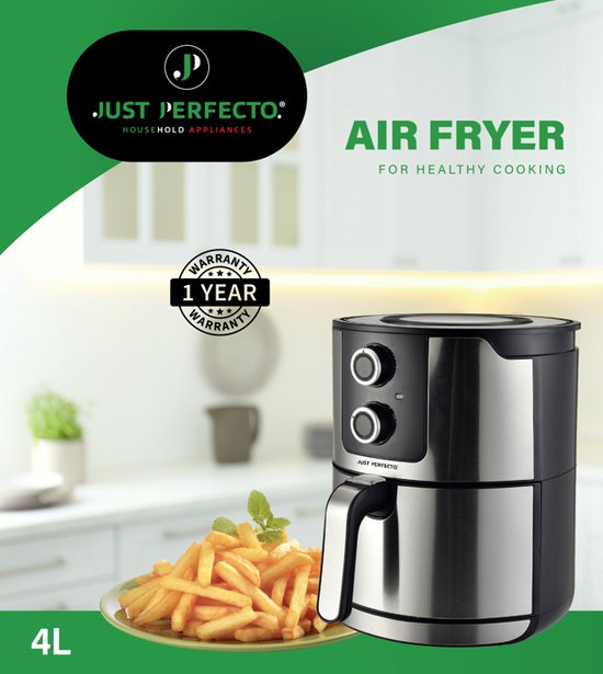 Just Perfecto JL-05: 1400 W Airfryer mit Doppelknopfsteuerung – 4 l