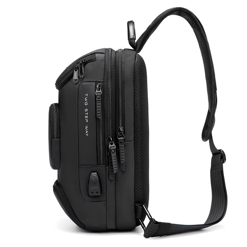 waterproof shoulder bag for men with USB port