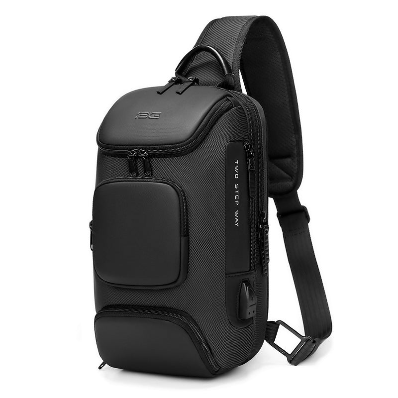 waterproof shoulder bag for men with USB port