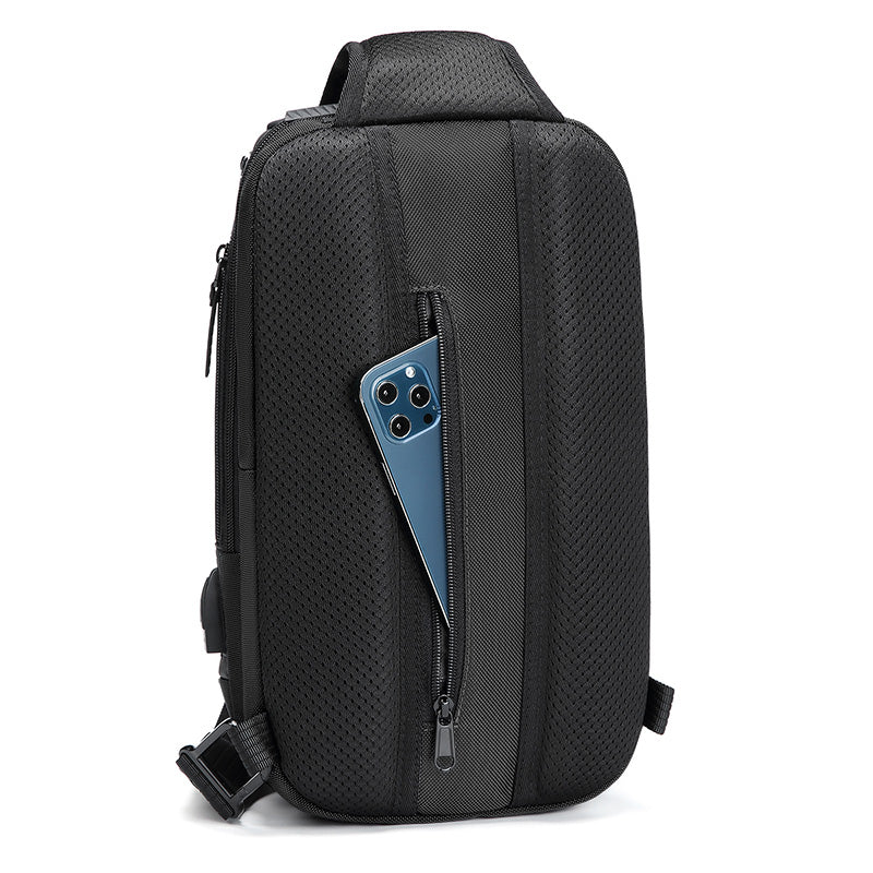 waterproof shoulder bag for men with USB port