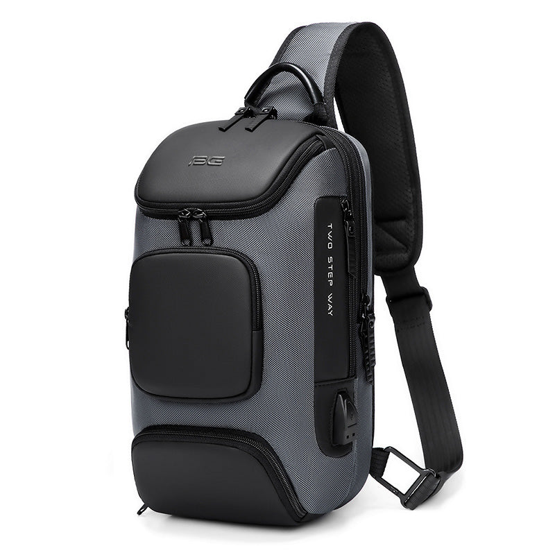 waterproof shoulder bag for men with USB port